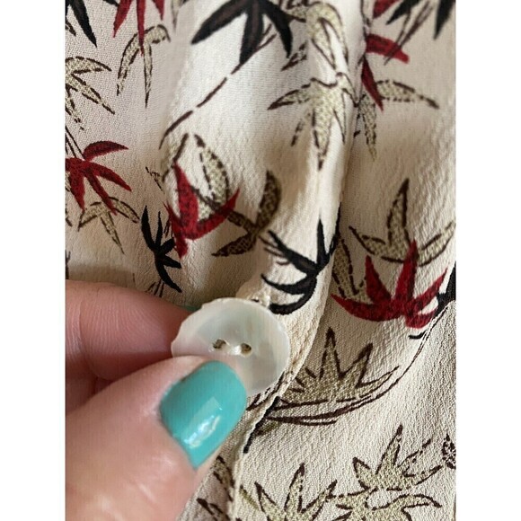 Chicos 100% Rayon Skirt & Button-Down Top Tropical Leaves. Sz.0 = S - Picture 6 of 8